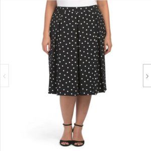 Tahari Skirt Plus Size 14W Polka Dot